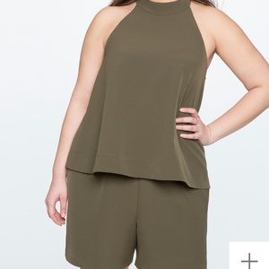 Eloquii Olive Green Romper with Halter top